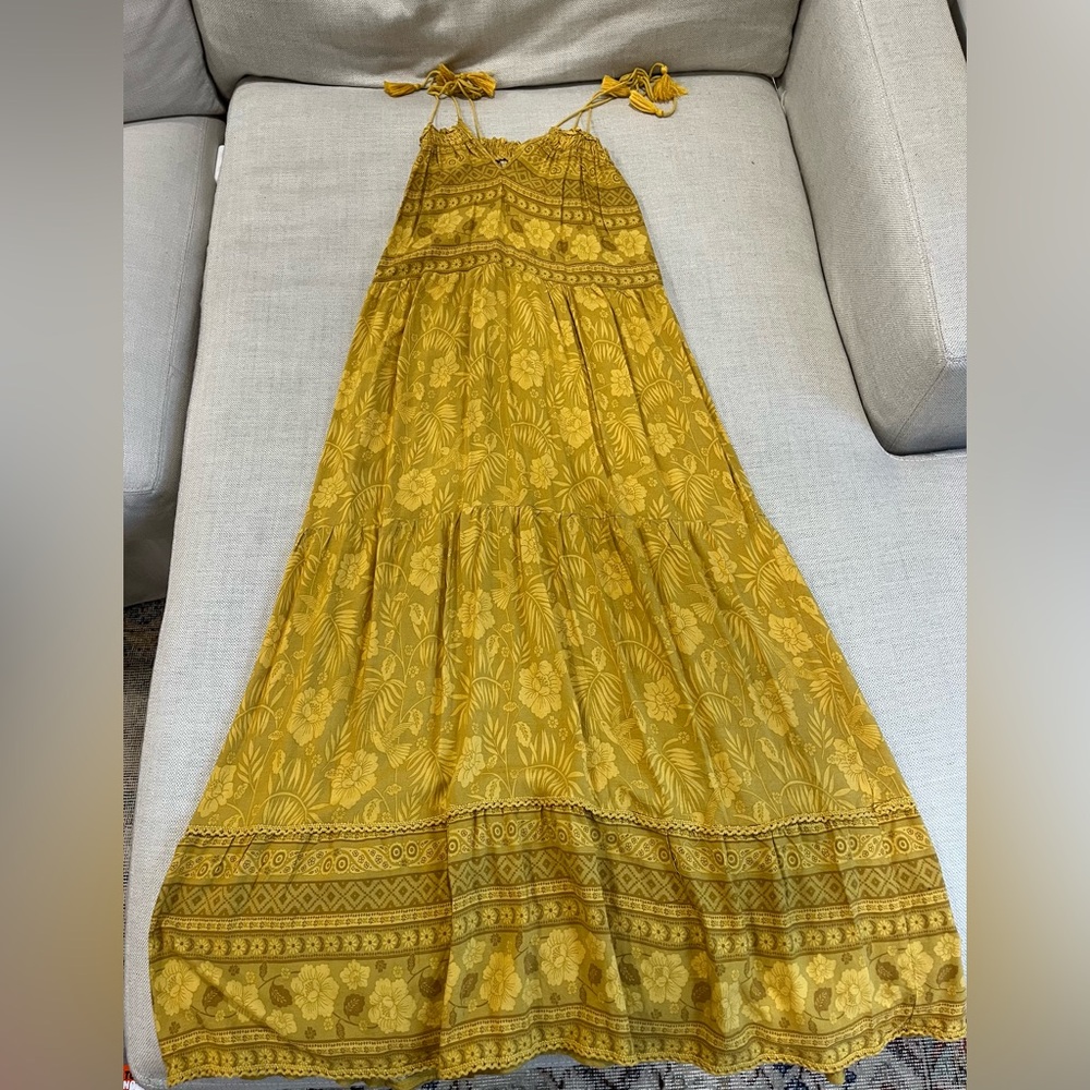 Fortunate One Mustard Floral Maxi Dress